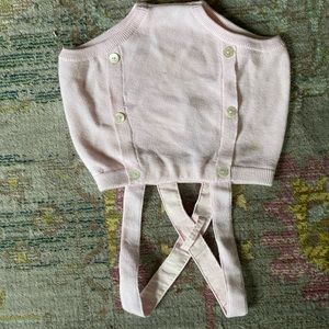 Jacadi pink knit overall bloomers 12M